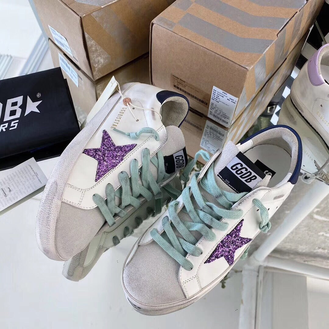 Golden Goose White purple star